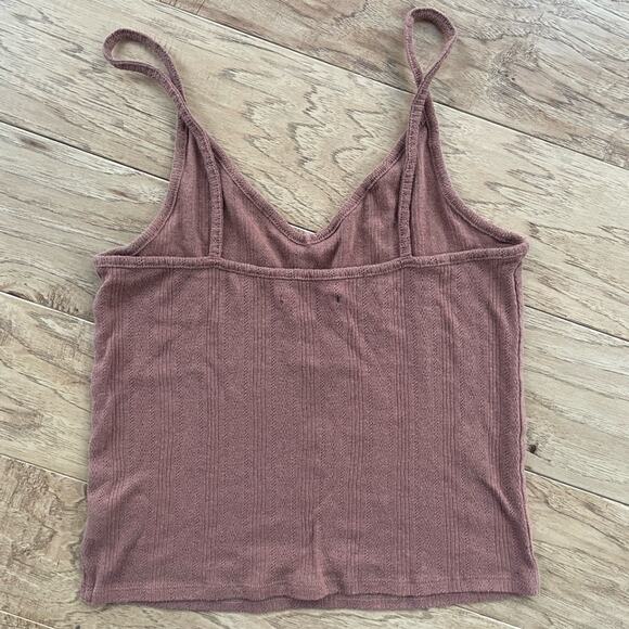2 American Eagle Women’s Cropped Tank Tops Size Small / White and Rust - Picture 6 of 7